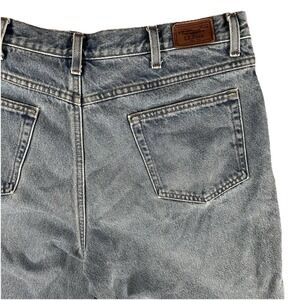 LL Bean Natural Fit Mens Flannel Lined Blue Denim Jeans 36x29 Vintage Heritage